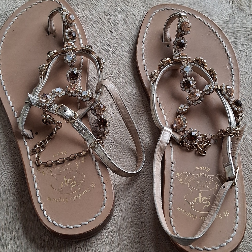 Handmade Caprese Capri Sandals Made In Italy - Picture 13 of 14